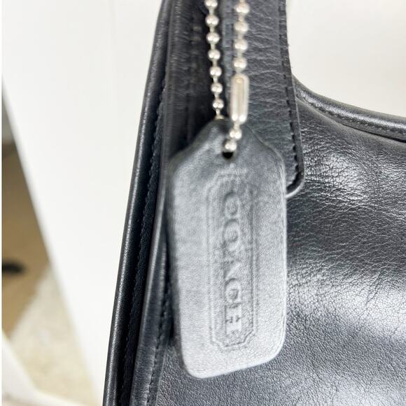 Vintage Coach Legacy Slim Hippie Leather Flap Saddle Crossbody Bag 9134 Black - Picture 12 of 16